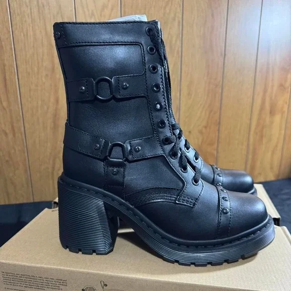 Black Doc Martens Chesney Hi boots Size 10 Womens NEW
